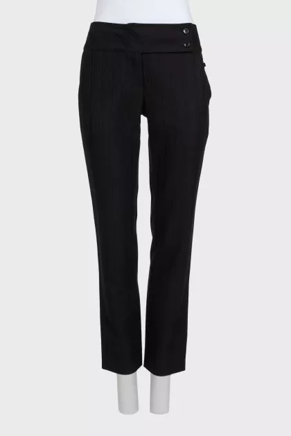 Black button-down trousers