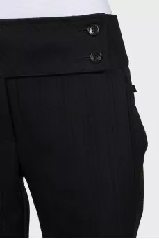 Black button-down trousers