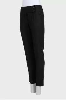 Black button-down trousers