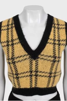 Yellow cardigan and top
