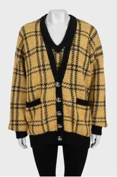 Yellow cardigan and top
