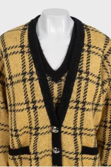 Yellow cardigan and top