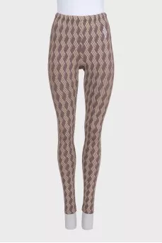 Purple printed skinny leggings
