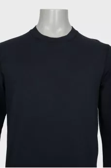 Men's blue sweatshirt with branded patch and tag