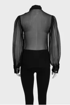 Transparent blouse decorated with sequins