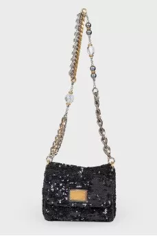 Black handbag in sequins