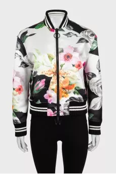 Duchesse print bomber jacket