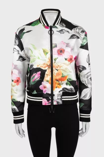 Duchesse print bomber jacket