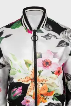 Duchesse print bomber jacket