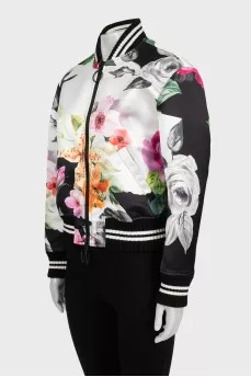 Duchesse print bomber jacket