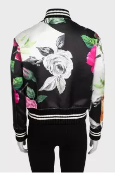 Duchesse print bomber jacket
