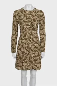 Brown animal print dress