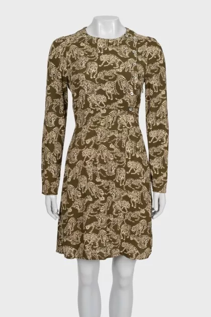 Brown animal print dress
