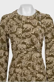 Brown animal print dress