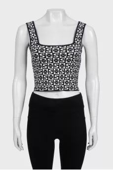 Black and white printed top