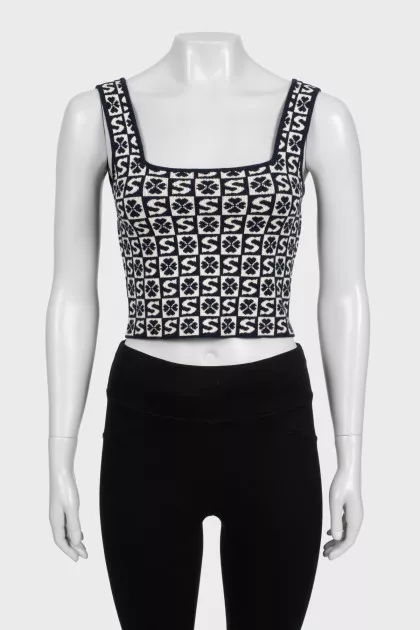 Black and white printed top