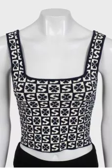 Black and white printed top