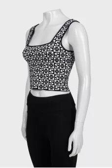 Black and white printed top
