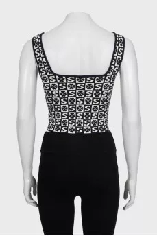 Black and white printed top