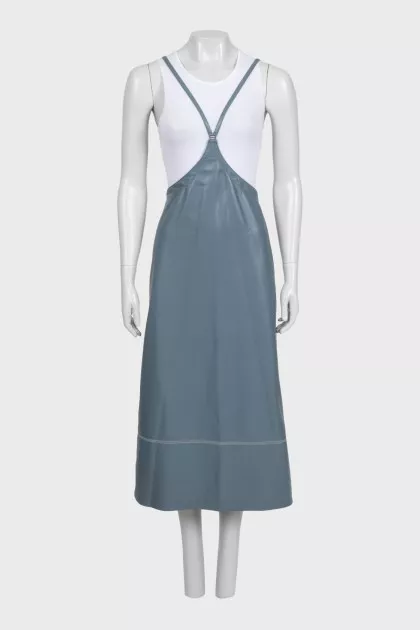 Gray skirt with straps