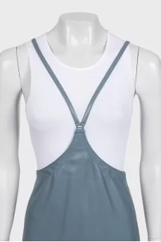 Gray skirt with straps