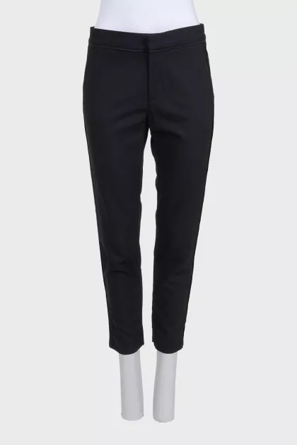 Tapered black wool trousers