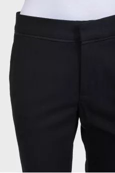 Tapered black wool trousers
