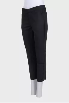Tapered black wool trousers