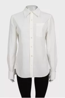 White shirt with embroidered logo