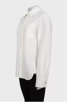 White shirt with embroidered logo