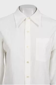 White shirt with embroidered logo