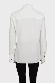 White shirt with embroidered logo
