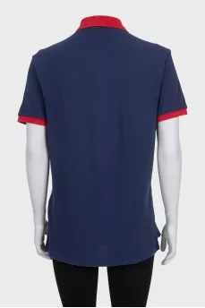 Blue polo shirt with branded embroidery