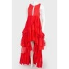 Floor-length dress with tiered ruffles