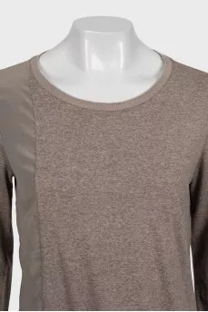 Straight-cut jumper made of wool and silk
