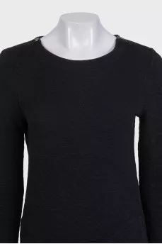 Straight-cut dress with patch pockets