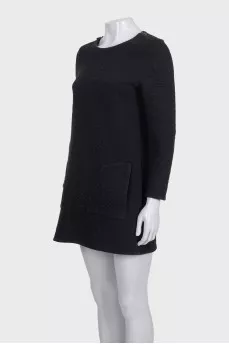 Straight-cut dress with patch pockets