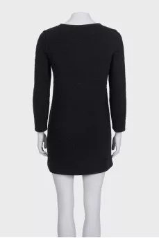 Straight-cut dress with patch pockets
