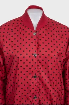Polka dot print button-up jacket