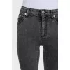Grey tapered denim capri pants