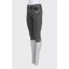 Grey tapered denim capri pants