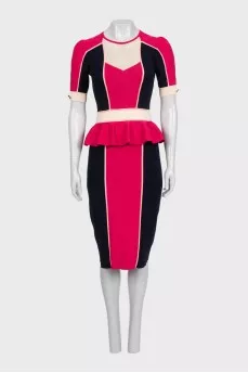 Fitted dress with a peplum