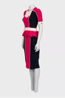 Fitted dress with a peplum