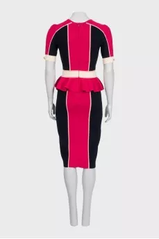Fitted dress with a peplum