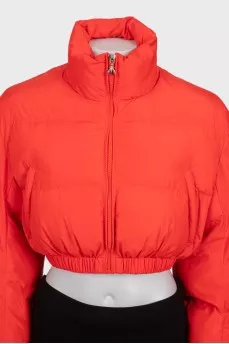 Cropped red down jacket