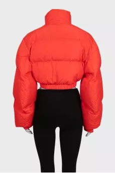 Cropped red down jacket