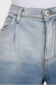Distressed denim shorts