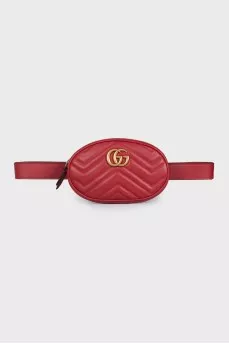 Поясная сумка красного цвета GG Marmont