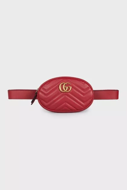 Поясная сумка красного цвета GG Marmont