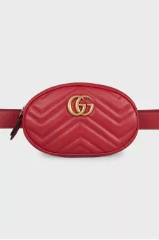 Поясная сумка красного цвета GG Marmont